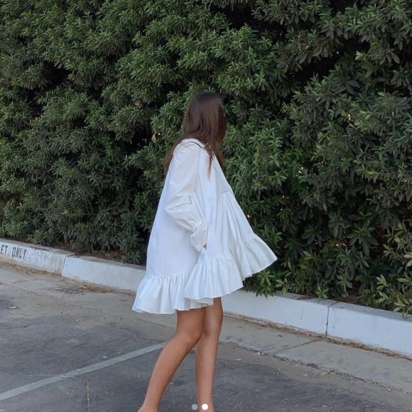 Azeeza Thistle Poplin Smock Mini Dress Black/ Small - Picture 4 of 4